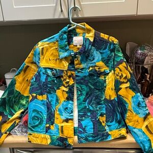 ISAAC MIZRAHI JEANS JACKET IN COLOR!!! MEDIUM